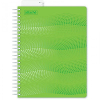Тетрадь общая Attache Waves зеленая, А5, 100 листов, в клетку, на спирали, пластик